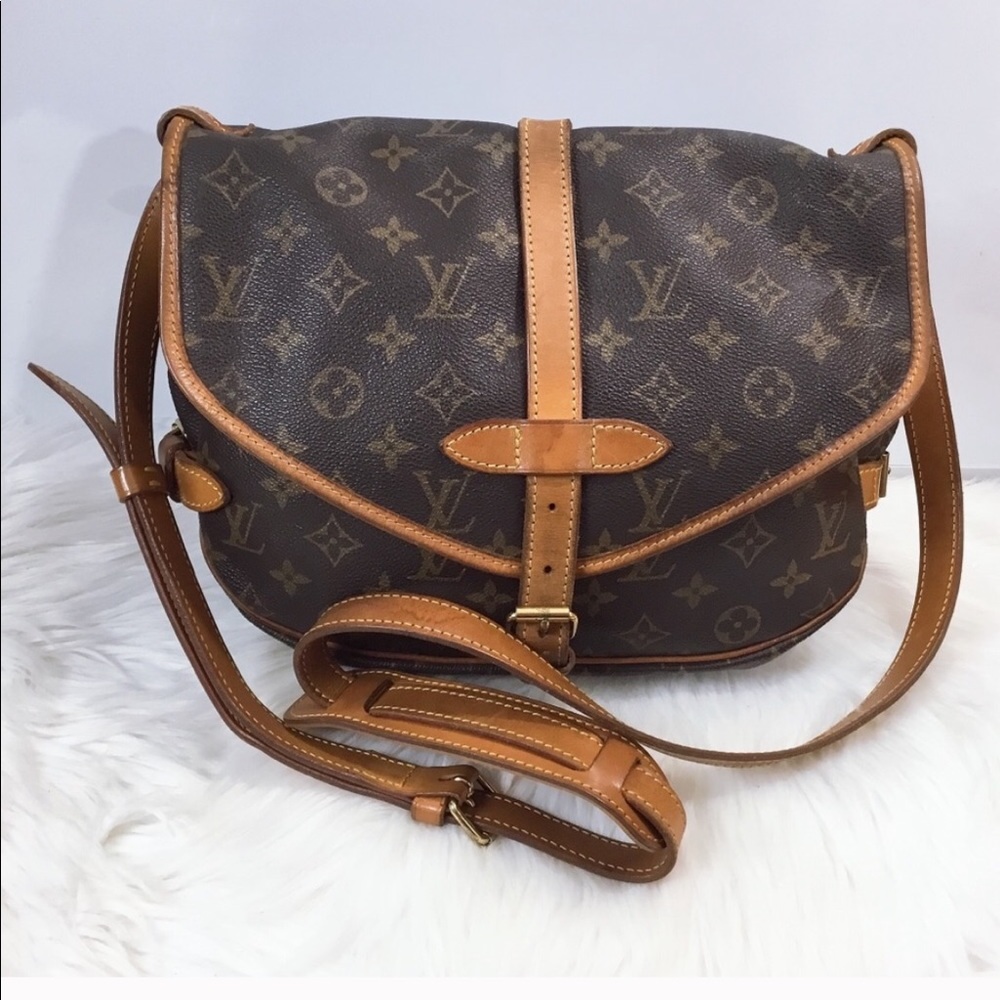 100% Authentic Louis Vuitton Monogram Saumur 30